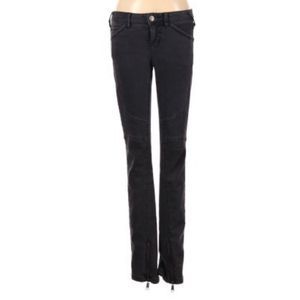FREE PEOPLE | Moto Zip Ankle Jeans Black Gray 26